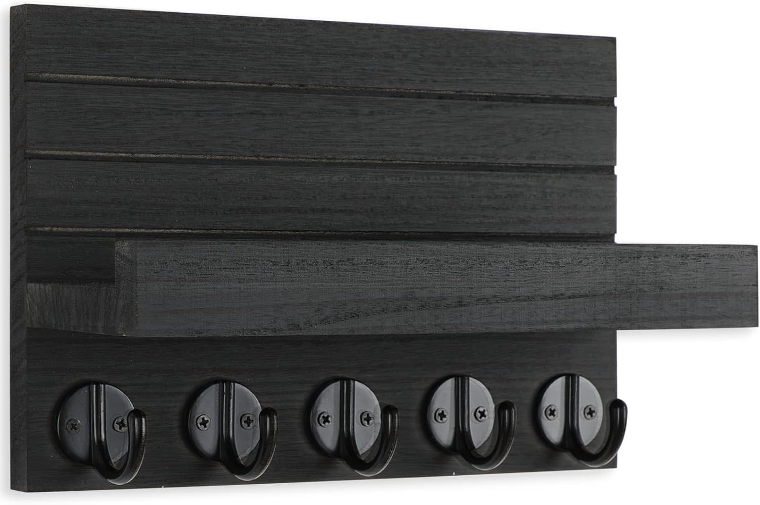 ```text 🗝️ Rustic Wall-Mounted Key & Mail Organizer – 5-Hook Entryway Storage Shelf for Keys, Bags & Coats 🏡 ```