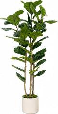🌿 Lifelike Artificial Fiddle Leaf Fig Tree with Planter – Elegant Faux Indoor Plant for Living Room, Bedroom & Office Decor ✨