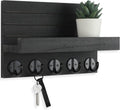 ```text 🗝️ Rustic Wall-Mounted Key & Mail Organizer – 5-Hook Entryway Storage Shelf for Keys, Bags & Coats 🏡 ```