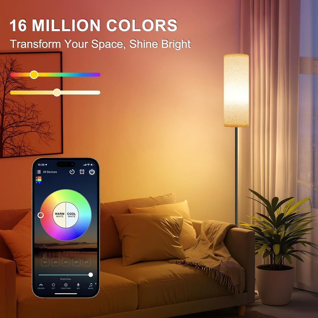 ✨ 2-Pack Smart RGB Floor Lamps – 67" Dimmable Standing Lamps with App & Remote Control, Music Sync & Color Changing for Bedroom & Living Room 🌈
