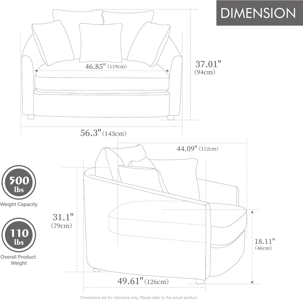 🛋️ Oversized Deep Seat Accent Chair – Plush Cozy Lounge Armchair for Living Room, Bedroom & Reading Nook ✨