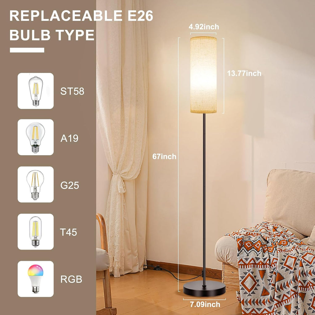 ✨ 2-Pack Smart RGB Floor Lamps – 67" Dimmable Standing Lamps with App & Remote Control, Music Sync & Color Changing for Bedroom & Living Room 🌈
