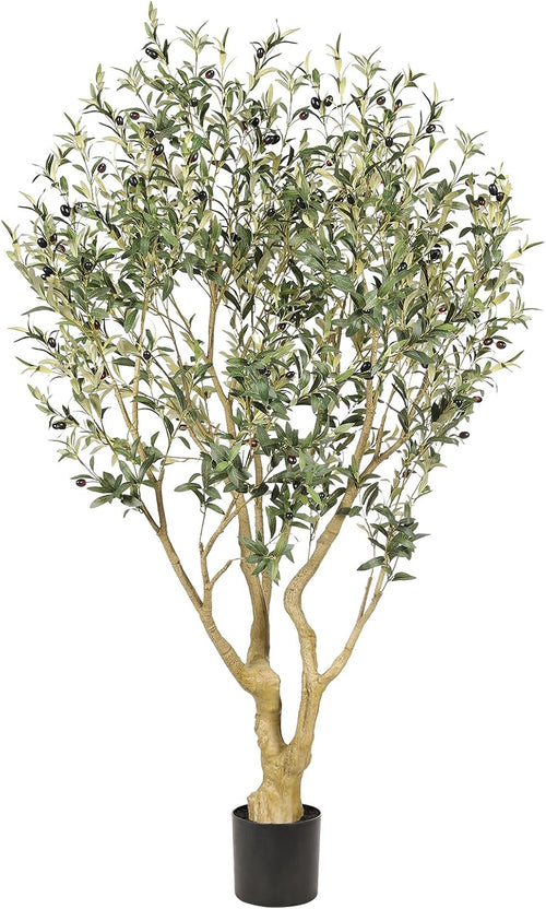 🌿 6FT Artificial Olive Tree with Planter – Lifelike Faux Olive Plant with Full Natural Foliage for Living Room, Bedroom & Office Decor ✨