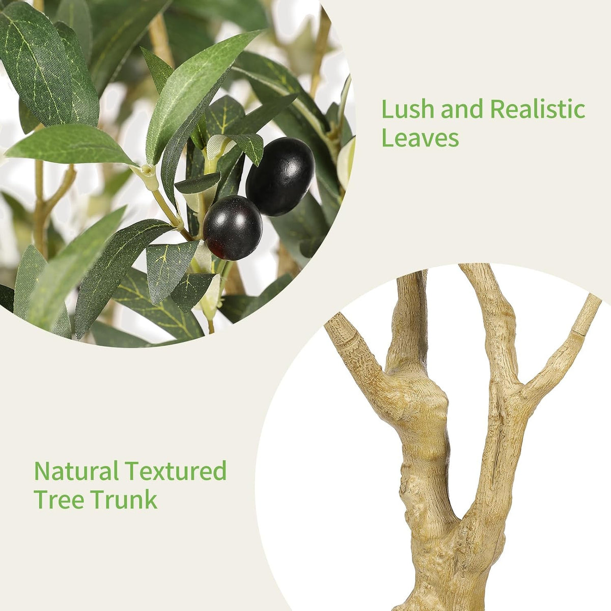 🌿 6FT Artificial Olive Tree with Planter – Lifelike Faux Olive Plant with Full Natural Foliage for Living Room, Bedroom & Office Decor ✨