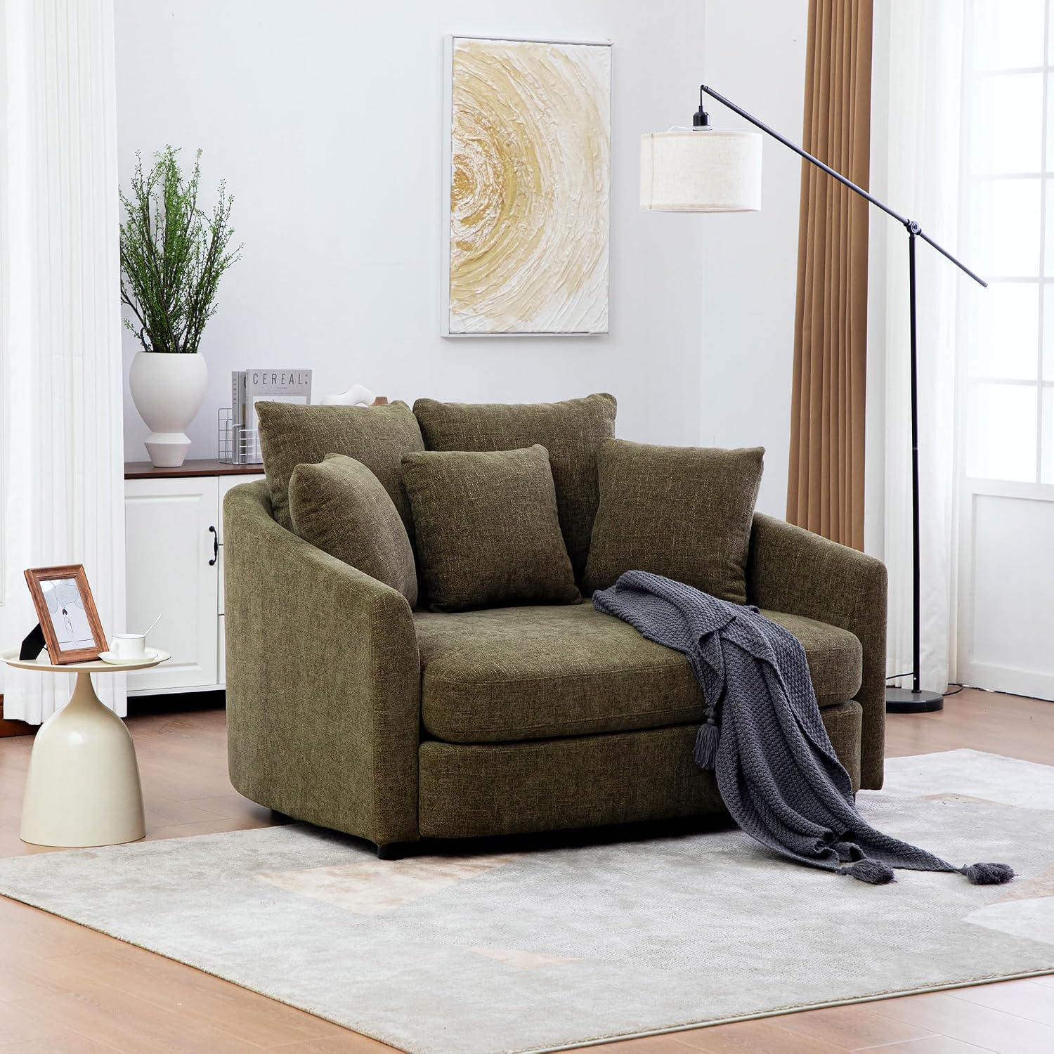 🛋️ Oversized Deep Seat Accent Chair – Plush Cozy Lounge Armchair for Living Room, Bedroom & Reading Nook ✨