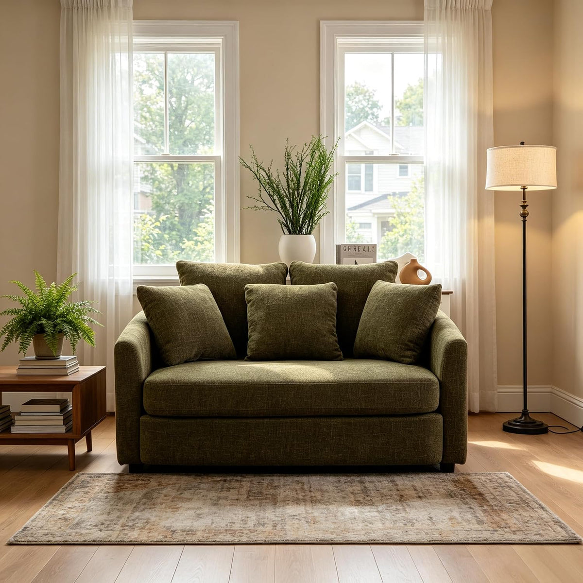 🛋️ Oversized Deep Seat Accent Chair – Plush Cozy Lounge Armchair for Living Room, Bedroom & Reading Nook ✨