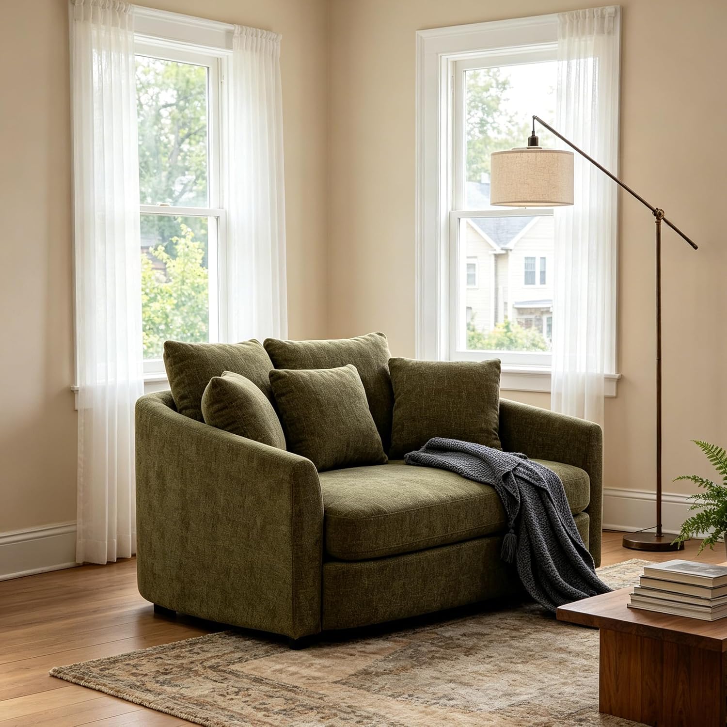 🛋️ Oversized Deep Seat Accent Chair – Plush Cozy Lounge Armchair for Living Room, Bedroom & Reading Nook ✨