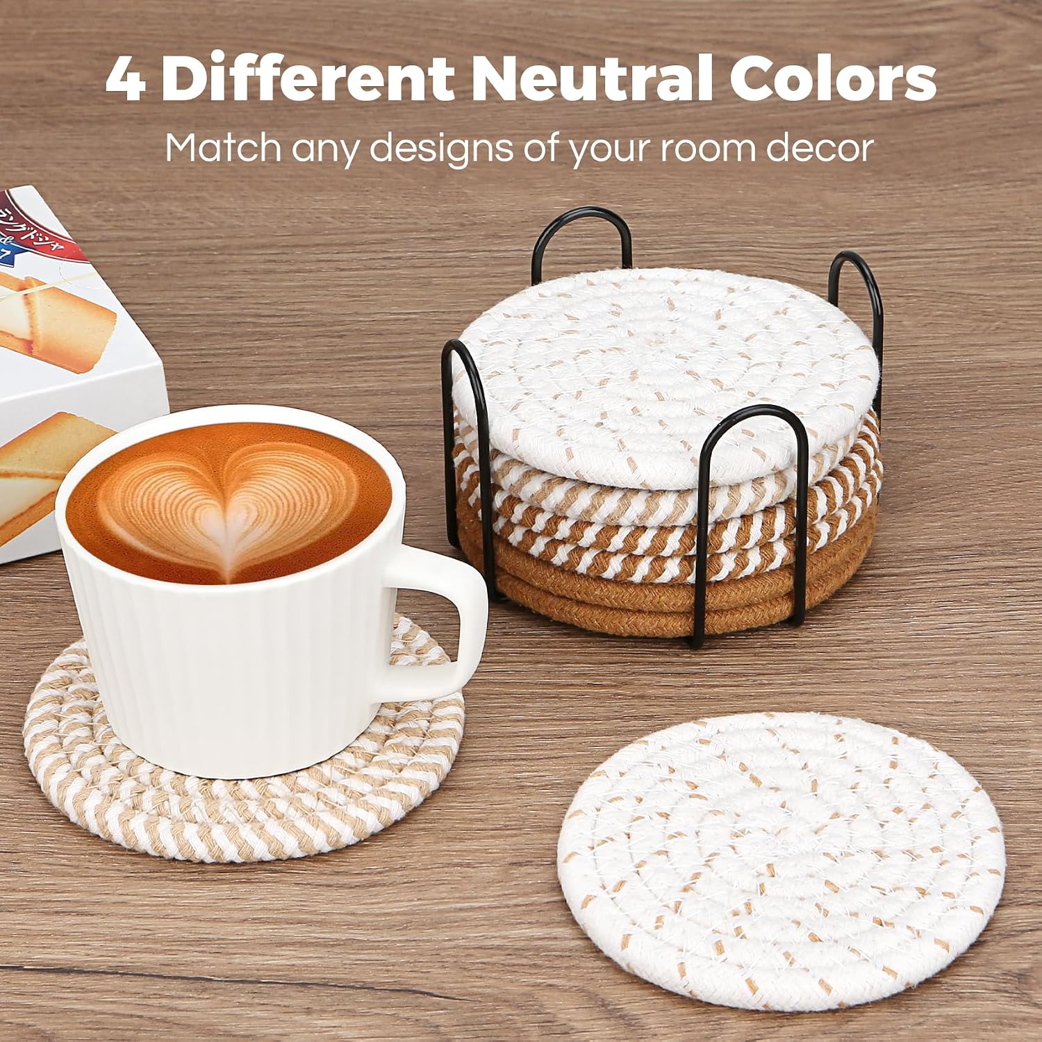 ```text ✨ Boho Cotton Coasters Set of 8 with Holder – Absorbent Heat-Resistant Drink Coasters for Coffee Table & Home Decor 🏡 ```